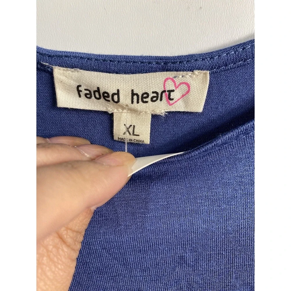 faded heart girls long sleeve‎ shirt size XL extra large